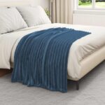 vidaXL Deka Námornícka modrá 150 x 130 cm Flís – Obrázok 3