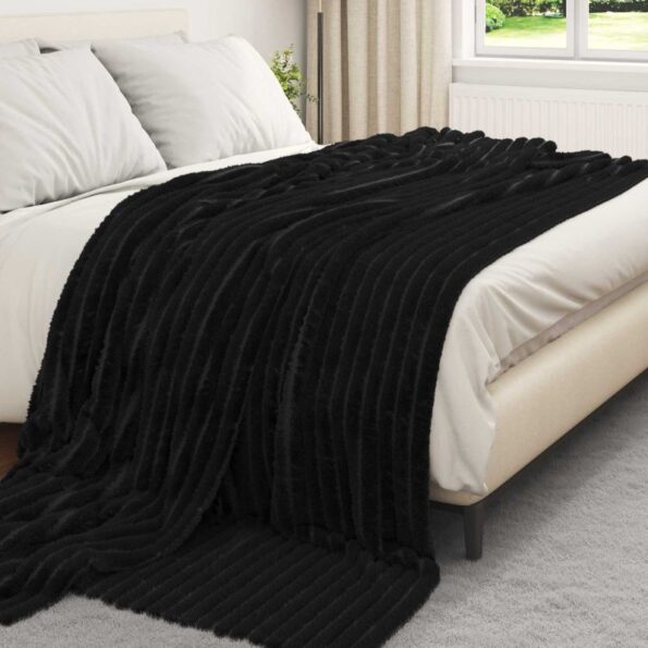 vidaXL Deka Čierna 270 x 240 cm Flís – Obrázok 3
