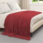 vidaXL Deka Bordeaux červená 200 x 150 cm Flís – Obrázok 3