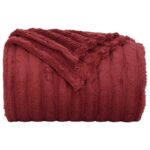 vidaXL Deka Bordeaux červená 200 x 150 cm Flís – Obrázok 4