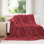 vidaXL Deka Bordeaux červená 240 x 220 cm Flís