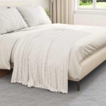 vidaXL Deka Krémová 150 x 130 cm Flís – Obrázok 3
