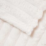 vidaXL Deka Krémová 240 x 220 cm Flís – Obrázok 4