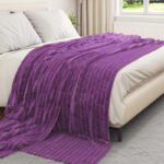 vidaXL Deka Fialová 270 x 240 cm Flís – Obrázok 7