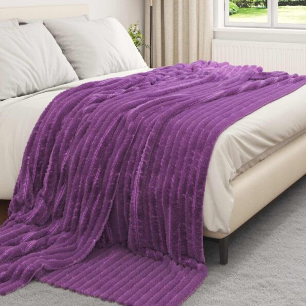 vidaXL Deka Fialová 270 x 240 cm Flís – Obrázok 7