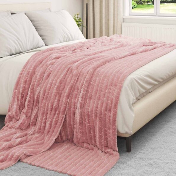 vidaXL Deka Ružová 240 x 220 cm Flís – Obrázok 3