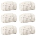 vidaXL Prikrývky na hodenie 6 pcs Krémová 270 x 240 cm Flís – Obrázok 2