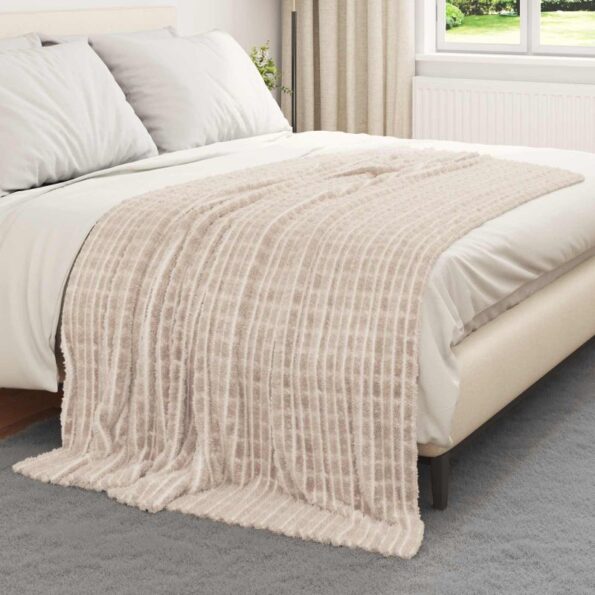 vidaXL Deka Béžová 200 x 150 cm Flís – Obrázok 3