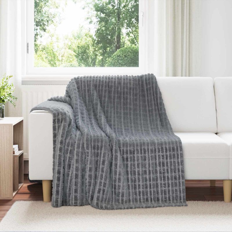 42016918_1.jpg vidaXL Deka Tmavo šedá 200 x 150 cm Flís – Obrázok 1