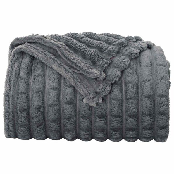 vidaXL Deka Tmavo šedá 200 x 150 cm Flís – Obrázok 4