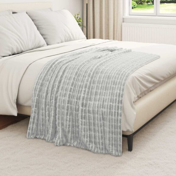 vidaXL Deka Sivá 150 x 130 cm Flís – Obrázok 3