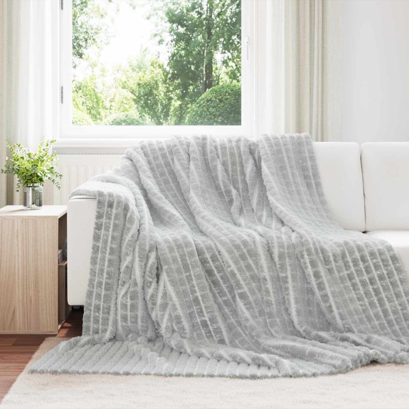 42016923_1.jpg vidaXL Deka Sivá 240 x 220 cm Flís – Obrázok 1