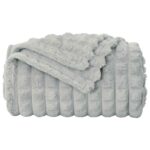 vidaXL Deka Sivá 240 x 220 cm Flís – Obrázok 4