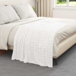 vidaXL Deka Biela 150 x 130 cm Flís – Obrázok 3
