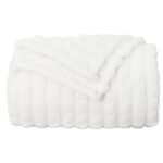 vidaXL Deka Biela 150 x 130 cm Flís – Obrázok 9