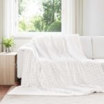 vidaXL Deka Biela 240 x 220 cm Flís
