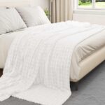 vidaXL Deka Biela 240 x 220 cm Flís – Obrázok 3