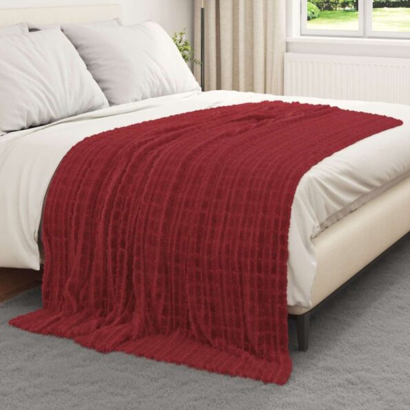 vidaXL Deka Bordeaux červená 200 x 150 cm Flís – Obrázok 3