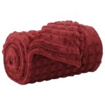 vidaXL Deka Bordeaux červená 240 x 220 cm Flís – Obrázok 2