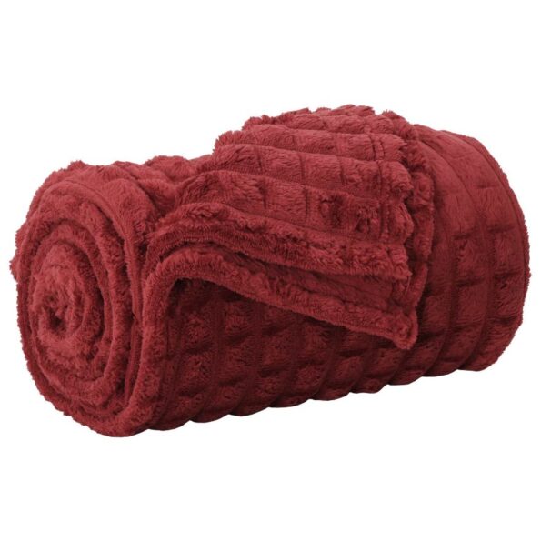vidaXL Deka Bordeaux červená 240 x 220 cm Flís – Obrázok 2