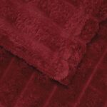 vidaXL Deka Bordeaux červená 240 x 220 cm Flís – Obrázok 4