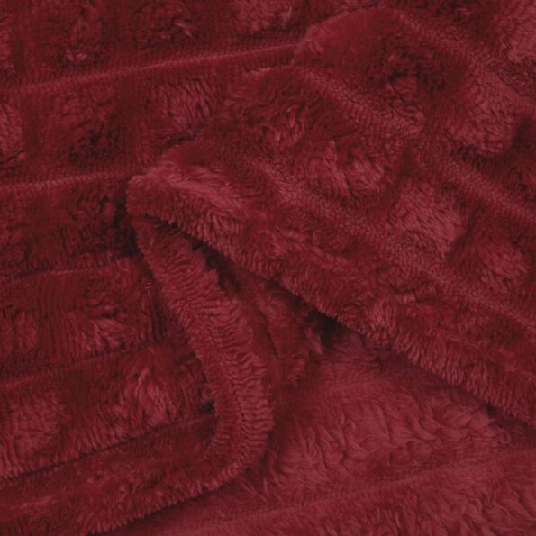 vidaXL Deka Bordeaux červená 240 x 220 cm Flís – Obrázok 5