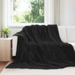 vidaXL Prikrývky na hodenie 6 pcs Čierna 270 x 240 cm Flís