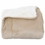 vidaXL Deka Béžová 220 x 240 cm Flís – Obrázok 4