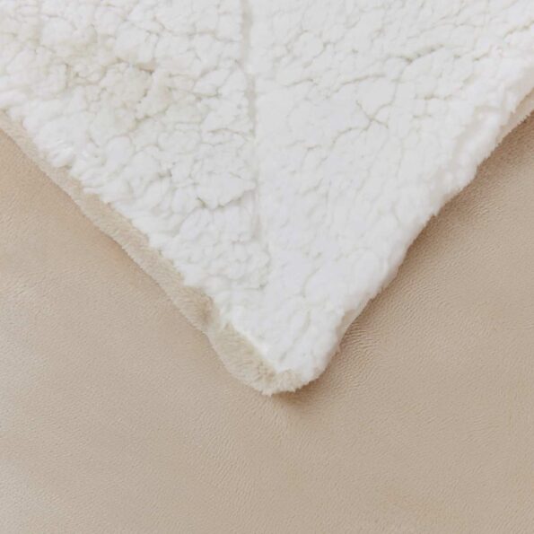 vidaXL Deka Béžová 220 x 240 cm Flís – Obrázok 5