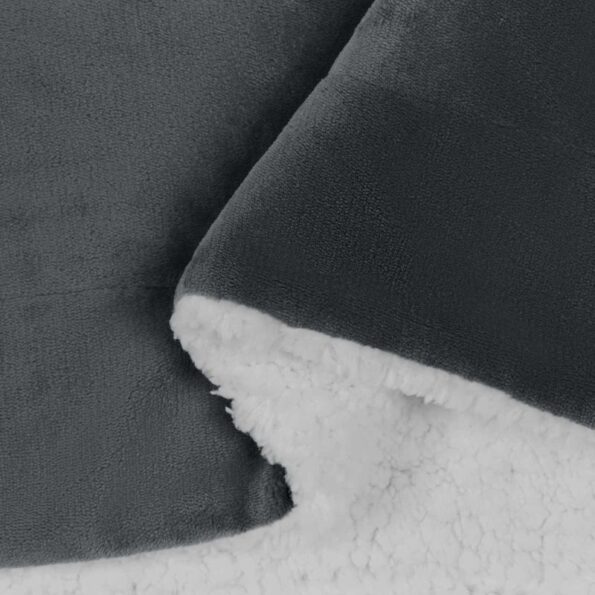 vidaXL Deka Tmavo šedá 220 x 240 cm Flís – Obrázok 5