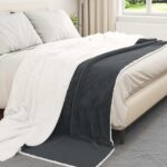 vidaXL Deka Tmavo šedá 240 x 270 cm Flís – Obrázok 8
