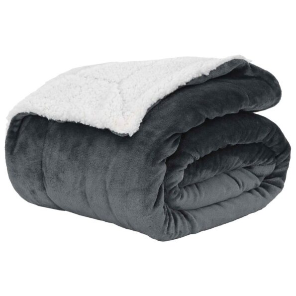 vidaXL Deka Tmavo šedá 240 x 270 cm Flís – Obrázok 2