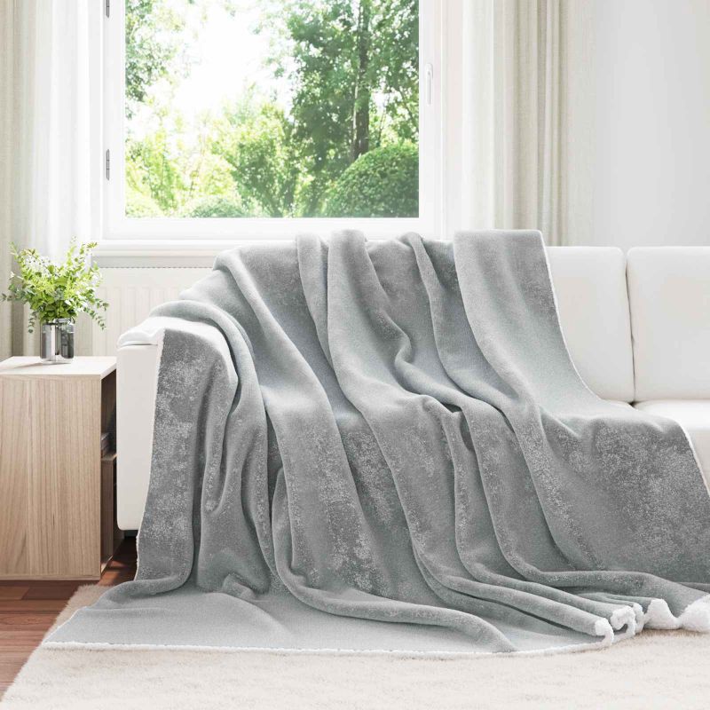 42016988_1.jpg vidaXL Deka Sivá 240 x 270 cm Flís – Obrázok 1