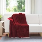 vidaXL Deka Bordeaux červená 130 x 150 cm Flís