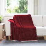 vidaXL Deka Bordeaux červená 150 x 200 cm Flís