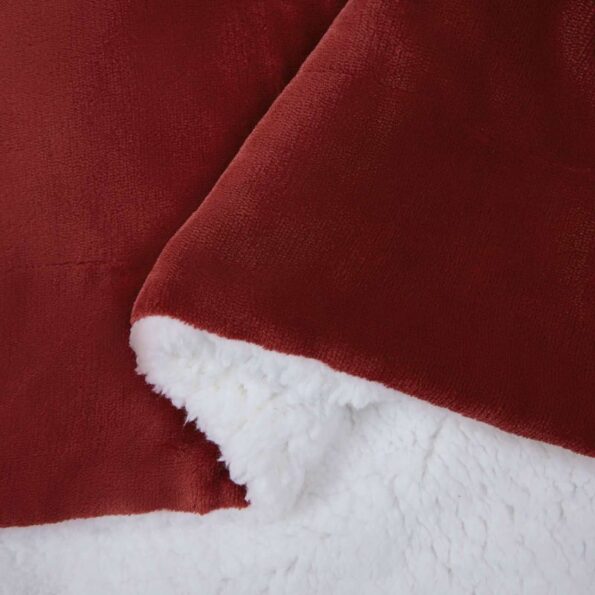 vidaXL Deka Bordeaux červená 220 x 240 cm Flís – Obrázok 6