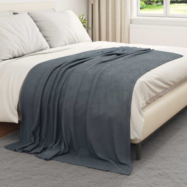 vidaXL Deka Tmavo šedá 200 x 150 cm Flís – Obrázok 3