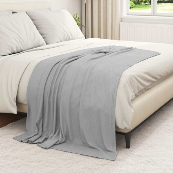 vidaXL Deka Sivá 170 x 130 cm Flís – Obrázok 3