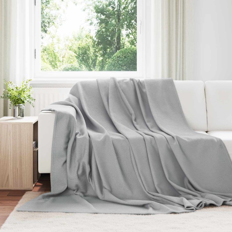 42017019_1.jpg vidaXL Deka Sivá 240 x 220 cm Flís – Obrázok 1
