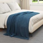 vidaXL Deka Námornícka modrá 170 x 130 cm Flís – Obrázok 7