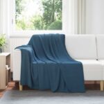 vidaXL Deka Námornícka modrá 200 x 150 cm Flís – Obrázok 8