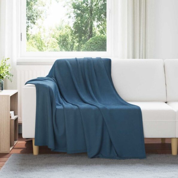 vidaXL Deka Námornícka modrá 200 x 150 cm Flís – Obrázok 8