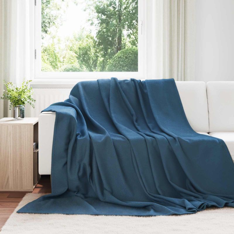 42017023_1.jpg vidaXL Deka Námornícka modrá 240 x 220 cm Flís – Obrázok 1