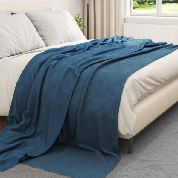 vidaXL Deka Námornícka modrá 240 x 220 cm Flís – Obrázok 3