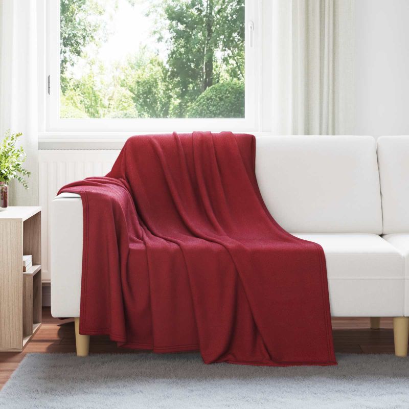 42017030_1.jpg vidaXL Deka Bordeaux červená 200 x 150 cm Flís – Obrázok 1