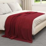 vidaXL Deka Bordeaux červená 200 x 150 cm Flís – Obrázok 3