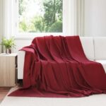 vidaXL Deka Bordeaux červená 240 x 220 cm Flís