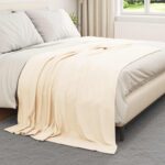 vidaXL Deka Krémová 200 x 150 cm Flís – Obrázok 3