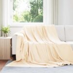 vidaXL Deka Krémová 270 x 240 cm Flís