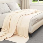 vidaXL Deka Krémová 270 x 240 cm Flís – Obrázok 3